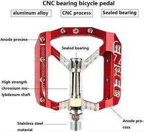 img 3 attached to Легкие педали MTB из алюминиевого сплава - нескользящая платформа с 3 подшипниками для BMX и горных велосипедов 9/16 "" | ENLEE