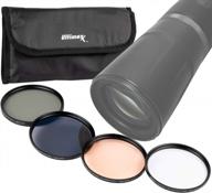 ultimaxx professional four piece hd digital filter kit (uv, cpl, nd9, warming filters) for 105mm camera lens thread with protective filter pouch logo