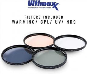 img 1 attached to Ultimaxx Professional Four Piece HD Digital Filter Kit (UV, CPL, ND9, Warming Filters) For 105MM Camera Lens Thread With Protective Filter Pouch