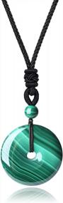 img 4 attached to Circular Elegance: AMORWING'S Semi Precious Stone Donut Pendant Necklace