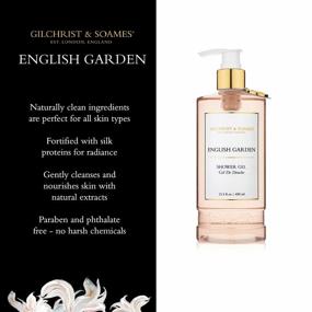 img 3 attached to Gilchrist & Soames English Garden Shower Gel & Body Wash: Silk Protein & Rose Petals For Gentle Cleansing, 15.5 Oz, Paraben/Sulfate/Phthalate Free