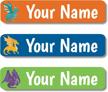 lovable labels personalized labels for kids (45 labels) - waterproof dishwasher safe peel and stick labels are great for school supplies daycare camp bottles (dragons den) logo
