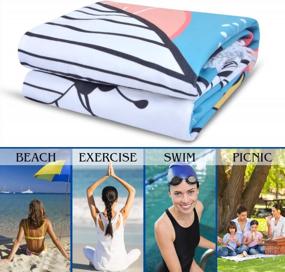 img 3 attached to Круглое пляжное полотенце - VIVOTE Круглое полотенце из микрофибры с кисточками 62 дюйма для кемпинга, йоги, спорта и активного отдыха | Быстросохнущий, впитывающий и легкий (Фламинго)