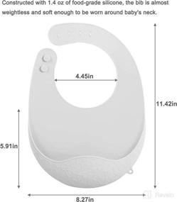 img 2 attached to 🐼 PandaEar 3 Pack Super Light Silicone Baby Bibs: Waterproof, with Food Catcher Pocket & Adjustable Feeding Bibs for Boys and Girls