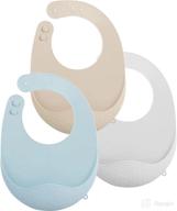 🐼 pandaear 3 pack super light silicone baby bibs: waterproof, with food catcher pocket & adjustable feeding bibs for boys and girls logo