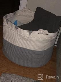 img 8 attached to Organize Your Home With TerriTrophy'S XXXXLarge Cotton Rope Blanket Basket - Perfect For Laundry, Toys, Towels, And More!