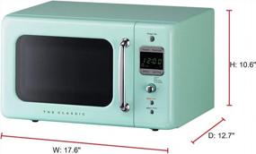 img 3 attached to WINIA WOR07R2ZEM Retro 0.7 Cu. Ft. Compact Countertop Microwave Oven - Mint Green
