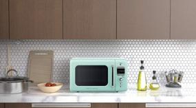 img 2 attached to WINIA WOR07R2ZEM Retro 0.7 Cu. Ft. Compact Countertop Microwave Oven - Mint Green