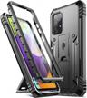 ultimate rugged protection: poetic revolution case for samsung galaxy a52 4g & 5g with screen protector and kickstand logo