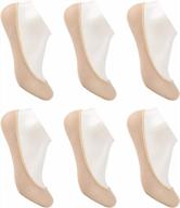 comfortable and stylish women's no show yoga socks - 6 pack by enerwear logo
