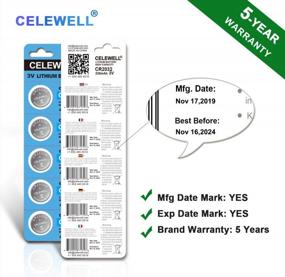 img 1 attached to 10 Pack CELEWELL CR2032 Lithium Coin Cell Battery - High Capacity 230MAh, 3 Volt Button Battery For Devices - ECR2032 Replacement - 5-Year Warranty (Not Suitable For Thermometers)