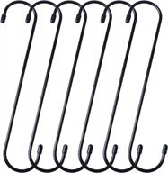 🔌 set of 6 yourgift 10-inch extra long black s hooks: heavy duty extension hooks for hanging plants, closet, flowers, baskets, garden, patio, bird feeders logo
