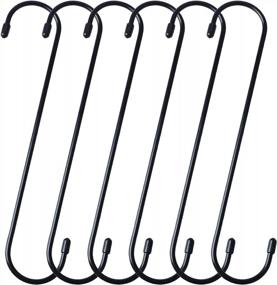 img 4 attached to 🔌 Set of 6 YourGift 10-Inch Extra Long Black S Hooks: Heavy Duty Extension Hooks for Hanging Plants, Closet, Flowers, Baskets, Garden, Patio, Bird Feeders