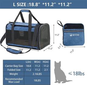 img 3 attached to 🐱 SEVVIS Cat Carriers: Soft-Sided Pet Carrier for Large Cats 20 lbs+, Dogs & 2 Cats - Portable, Collapsible, Top Loading