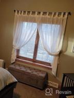 img 1 attached to Linen Blend Sheer Curtains 63 Inches, Set Of 2 Textured Woven Sheers With Tab Top, Light Filtering Drapes For Bedroom And Living Room Décor In Sea Mist By H.VERSAILTEX review by Angel Henderson
