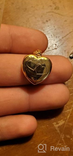 img 1 attached to Personalized 925 Sterling Silver Forever In My Heart Locket Necklace - Holds Pictures | Photo Picture Locket Necklace for Women & Girls review by Mike Kimball