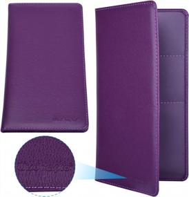 img 1 attached to Wisdompro Car Registration And Insurance Holder - Premium PU Leather Vehicle Glove Box Organizer Wallet For Document, License, Card And Other Essentials (Purple)