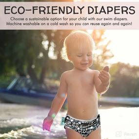 img 3 attached to 🏊 Will & Fox Reusable Swim Diapers – Eco-Friendly, Adjustable Boys Swimming Diaper 0-2 Years – Zigzag & Anchor Design – 2 Pack