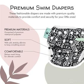 img 1 attached to 🏊 Will & Fox Reusable Swim Diapers – Eco-Friendly, Adjustable Boys Swimming Diaper 0-2 Years – Zigzag & Anchor Design – 2 Pack