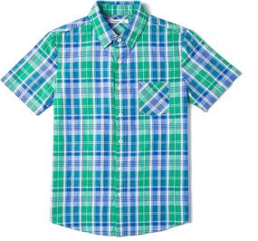 img 4 attached to Tronjori Boys' Clothing - Short 👕 Sleeve Button Woven Tops, Tees & Shirts