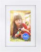 rpjc solid wood picture frame - 6x8 inches with high definition glass - display pictures - wall mountable - white logo