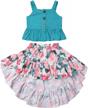 toddler baby girls ruffle strap top+boho floral skirt summer outfit clothes two piece set logo