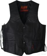 🔥 hot leathers black men's heavyweight leather vest: unbeatable style and durability logo