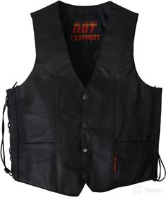 img 2 attached to 🔥 Hot Leathers Black Men's Heavyweight Leather Vest: Unbeatable Style and Durability