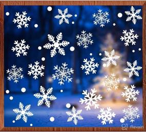 img 4 attached to ❄️ Winter Wonderland Snowflake Window Clings - 222Pcs Decorative Wall Stickers for Frozen Theme Party Decorations, New Year Holiday Ornaments