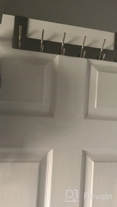 img 1 attached to SKOLOO Over The Door Hook Hanger- 6 Hooks, Stainless Steel Door Hook, Over Door Rack For Hanging Coats Clothes Hats Robes, Black review by Shane Loredo