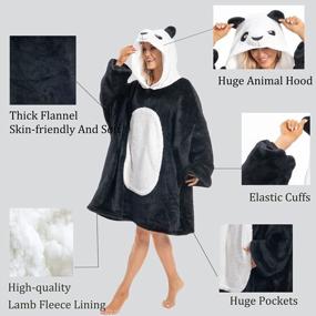 img 1 attached to Unisex Plush Sherpa Animal Hoodie Blanket Sweatshirt With Pocket For Adults, Kids, And Families By NEWCOSPLAY - Stay Cozy And Fashionable