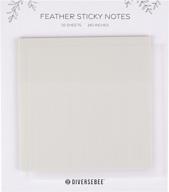 diversebee translucent feather sticky notes: 50 pack pastel transparent 3x3 tabs for study, office, and bible journaling logo