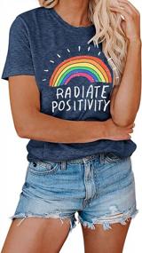 img 3 attached to Radiate Positivity With Rainbow Pride Shirt For Women - Funny Tee With Positive Vibes Top