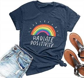 img 4 attached to Radiate Positivity With Rainbow Pride Shirt For Women - Funny Tee With Positive Vibes Top