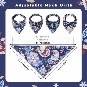 img 3 attached to MBJERRY Dog Bandanas, 4 Pack Adjustable Pet Triangle Kerchief With 2 Snaps Washable Puppy Scarf For Dogs Bibs (Paisley)