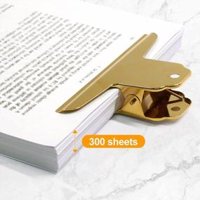 img 2 attached to Large Bull Paper Clips Gold, Coideal 3 Pcs 145Mm Big Metal File Binder Clip Clamps For Office, Food Bags (5 7/10 Inch)