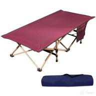 🛏️ redswing extra long kids cot - heavy duty toddler sleeping cot, sturdy & portable for kids camp use - wine red логотип