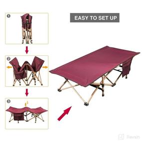 img 1 attached to 🛏️ RedSwing Extra Long Kids Cot - Heavy Duty Toddler Sleeping Cot, Sturdy & Portable for Kids Camp Use - Wine Red