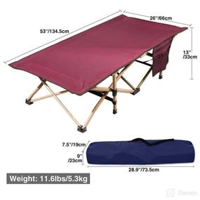 img 3 attached to 🛏️ RedSwing Extra Long Kids Cot - Heavy Duty Toddler Sleeping Cot, Sturdy & Portable for Kids Camp Use - Wine Red