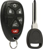 ignition key key fob keyless entry remote fits 2007-2014 chevy tahoe suburban / 2007-2014 cadillac escalade / 2007-2014 gmc yukon (fits part # 15913427 logo