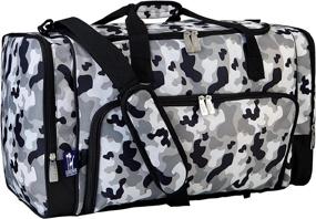 img 1 attached to Kid'S Camo Weekender Duffel Bag - Perfect Carry-On Size For Weekend Or Overnight Travel, Durable 600-Denier Polyester Fabric, Measures 22 X 12 X 12 Inches In Gray Camouflage Design