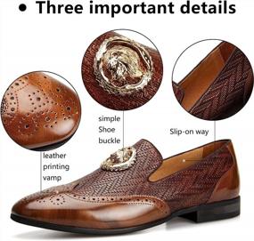 img 2 attached to MEIJIANA Leather Loafers Wedding Buckle Men's Shoes