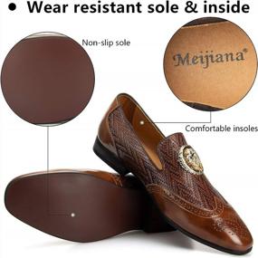 img 1 attached to MEIJIANA Leather Loafers Wedding Buckle Men's Shoes