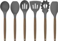7-piece silicone kitchen utensil set w/ acacia wooden handles - high heat resistant cooking tools logo