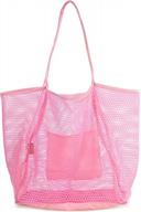 stylish and practical: hoxis mesh beach tote - perfect shoulder handbag for women logo