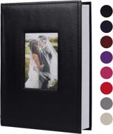 recutms premium leather photo album - holds 300 horizontal 4x6 photos - ideal for weddings and family memories logo