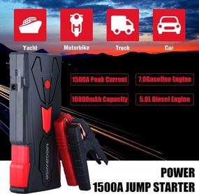 img 2 attached to MEGAWISE Car Battery Jump Starter - 1500A Peak 16800MAh Portable Power Pack For Up To 7L Gas Or 5L Diesel Engines, Dual USB Outputs, Auto Battery Booster [2021 Upgraded Model]