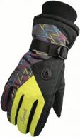 женские перчатки для катания на лыжах на открытом воздухе: runtlly winter warm, waterproof &amp; athletic full finger glove логотип