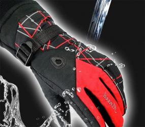 img 3 attached to Женские перчатки для катания на лыжах на открытом воздухе: Runtlly Winter Warm, Waterproof &amp; Athletic Full Finger Glove