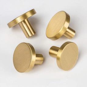 img 3 attached to Upgrade Your Cabinets With RZDEAL Solid Brass Round Knobs And Pulls - Set Of 4 For Your Dresser Or Kitchen Cabinet Doors